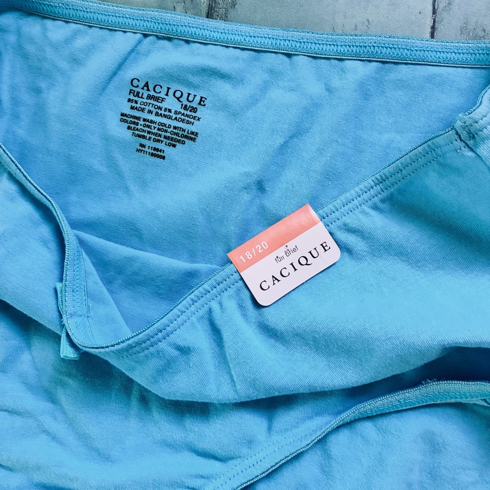 NWT Cacique Cotton Lace Trim Panty Bundle Blue Pink 2 Pack Size 18/20 - Picture 7 of 10